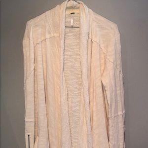 Free People Cream Long Sweater